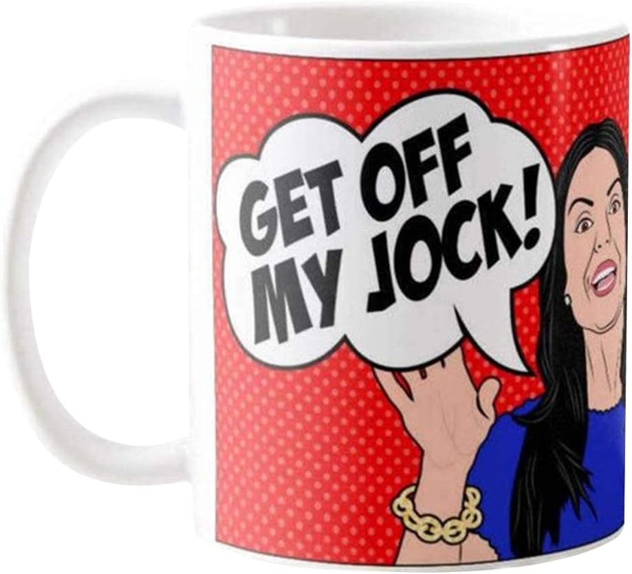 Real Housewives Of New York Bethenny Frankel Inspired Coffee Mug, Get Off My Jock, 11 Oz Novelty Coffee Mug/Cup