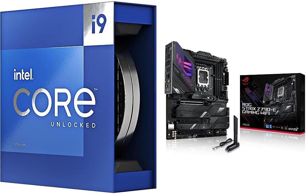 Intel Core i9-13900K (Latest Gen) Gaming Desktop Processor 24 cores (8 P-cores + 16 E-cores) with Integrated Graphics – Unlockedand ASUS ROG Strix Z790-E Gaming WiFi 6E LGA 1700(Intel® 12th&13th Gen)