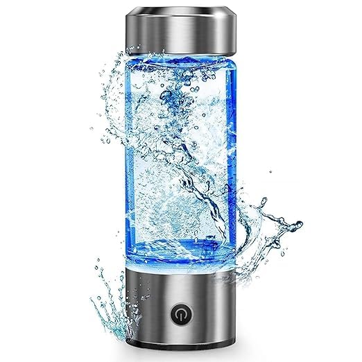 Xoopon ortable Hydrogen Water Bottle Generator | Hydrogen Water Ionizer Glass Health Cup for Home Travel | Hydrogen Water Machine with Rechargeable Battery | Ideal for Health and Wellness