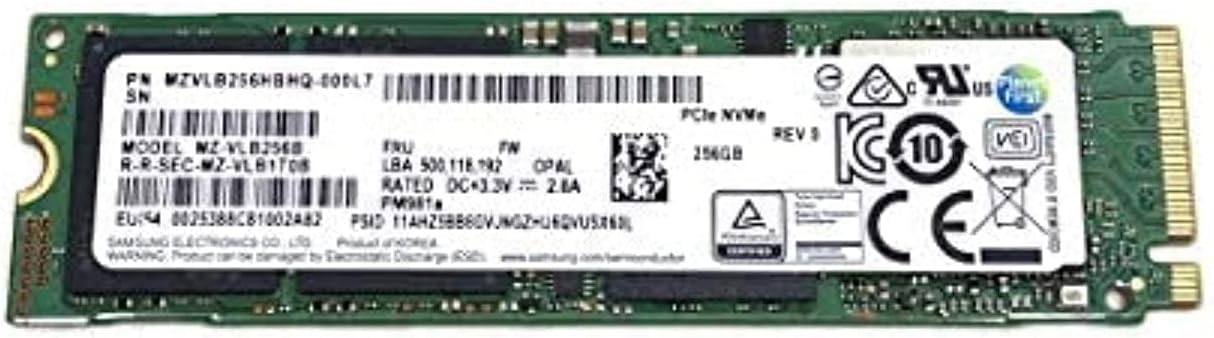 Samsung SSD 256GB PM981a M.2 2280 PCIe Gen3 x4 NVMe MZVLB256HBHQ SED Opal Solid State Drive