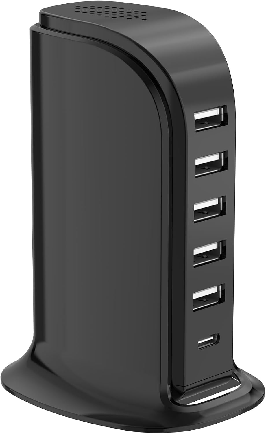 USB Charger Block with Type C, 6-Port Chargers for Multiple Devices, USB Charging Hub with Smart IC, Charger Station Total 60W for Phone/Tablet/Gaming, Wall Charger Adapter Compact&Portable