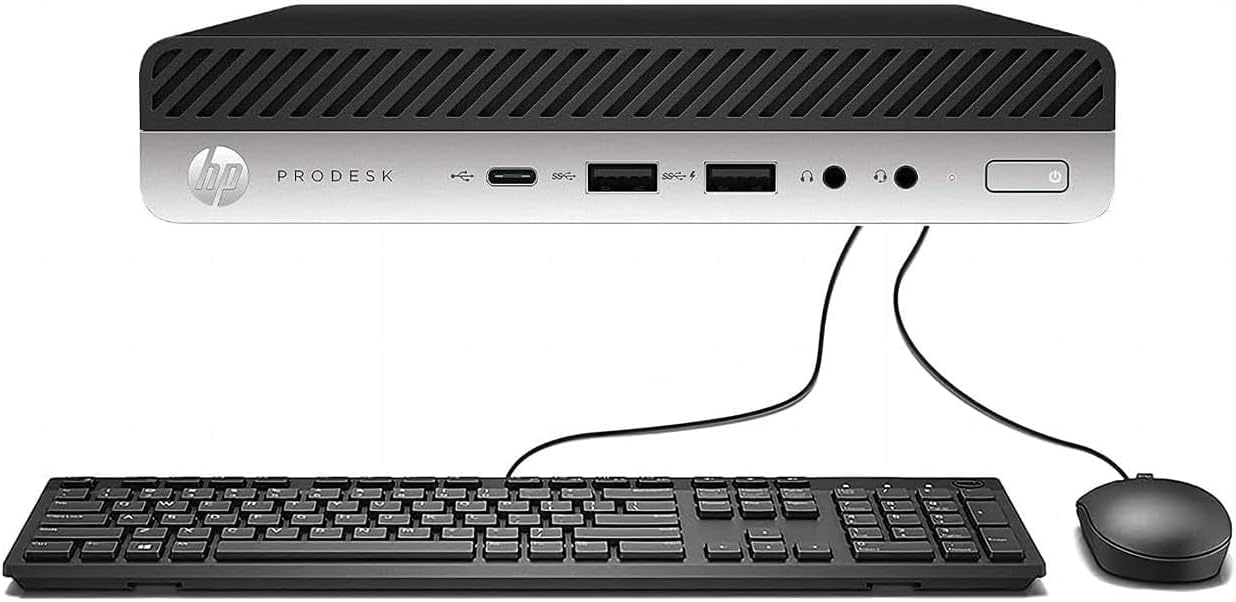 HP ProDesk 600 G4 Mini Desktop PC, Intel Core i5-8500T 6-Core up to 3.5GHz, 16GB RAM, 512GB SSD, Mouse and Keyboard, Windows 10 Pro, Black (Renewed)