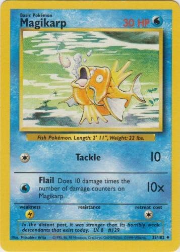 Pokemon Magikarp – 35/102 – Uncommon – Unlimited Edition – Base Set