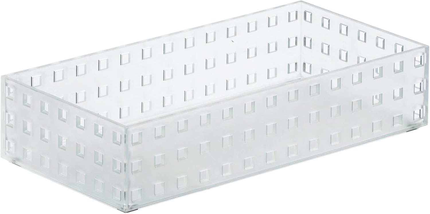 LIKE-IT 9003 Storage Box, Kitchen, Storage Case, Brix, 280 Middle, Medium, Approx. Width 5.5 x Depth 11.0 x Height 2.5 inches (14 x 28 x 6.3 cm), Clear, Made in Japan, Stackable Storage for Small