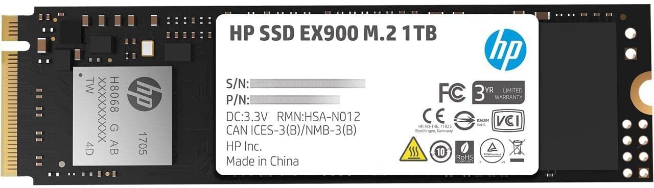 HP EX900 M.2 2280 1TB PCI-Express 3.0 x4 3D TLC Internal Solid State Drive (SSD) 5XM46AA#ABC