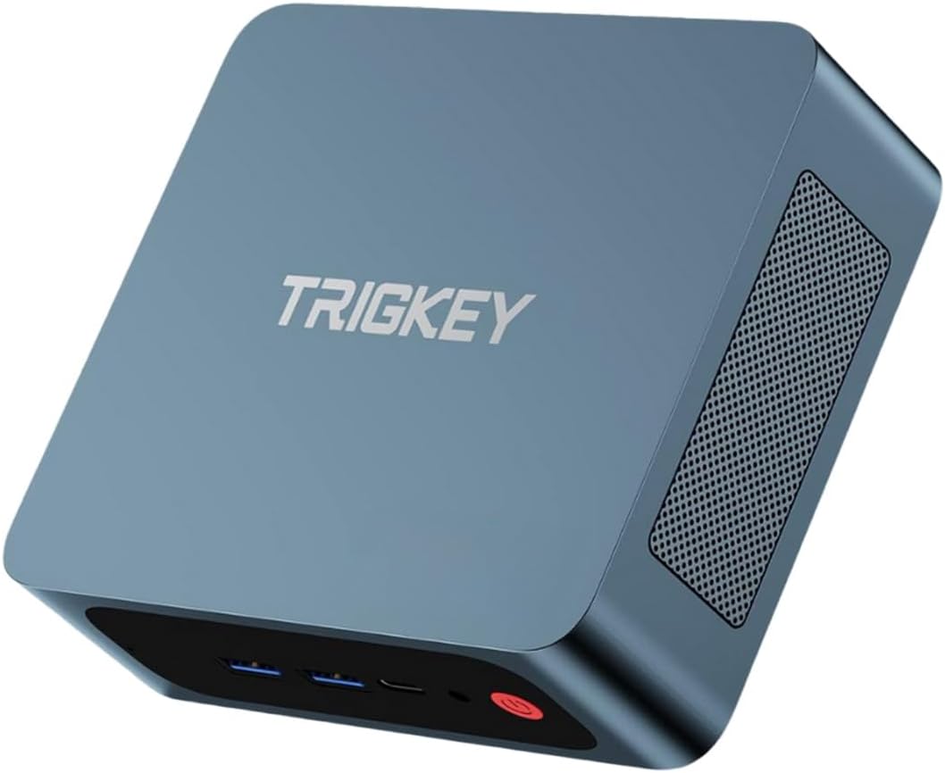 TRIGKEY Mini PC, Ryzen 7 5850U (8C/16T, Up to 4.3GHz), 16G DDR4 500G NVMe SSD, TRIGKEY S5 Mini Computer Radeon Graphics 8Core 2000MHz, DP+HDMI+Type-C Triple-Screen 4K Output, WiFi6, BT 5.2, 1000M LAN