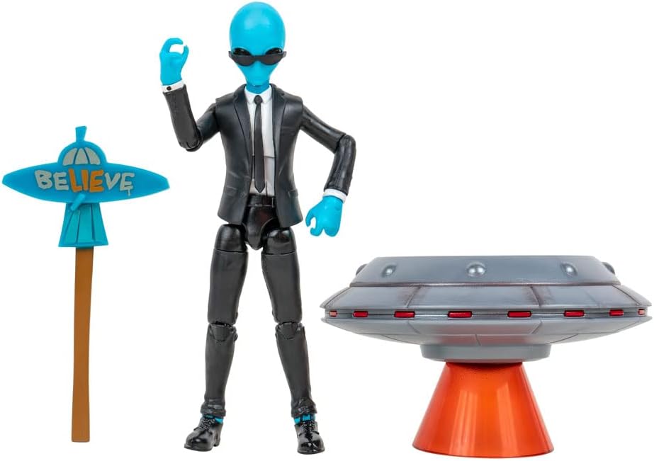 FORTNITE Human Bill (EMOTE Series) – 4-inch Articulated Figure with Lil’ Saucer Emote Vehicle and Flying Slasher Accessory