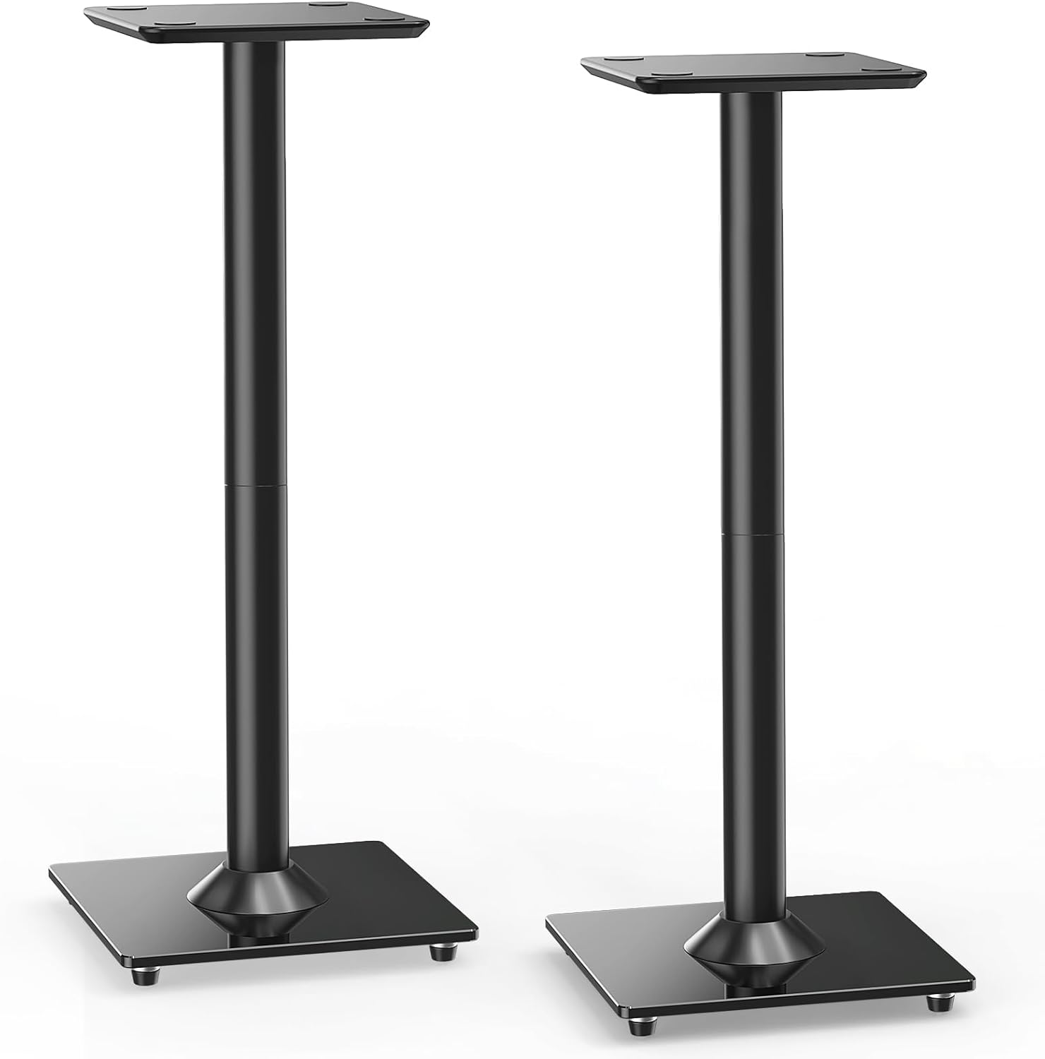 ELIVED Universal Speaker Stand Pair, 31 Inch Height Bookshelf Speaker Stands for Satellite Speaker Large Speaker Up to 22 lbs, Surround Sound Speaker Stand with Cable Management, Black, YD5022