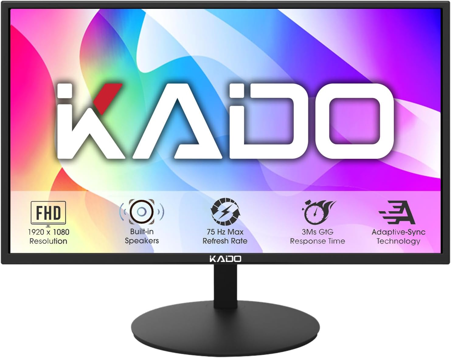 Kado 27″ 1920×1080 Computer Monitor 75Hz VESA Mount HDMI Office Gaming Built-in Speakers (E27 Series)