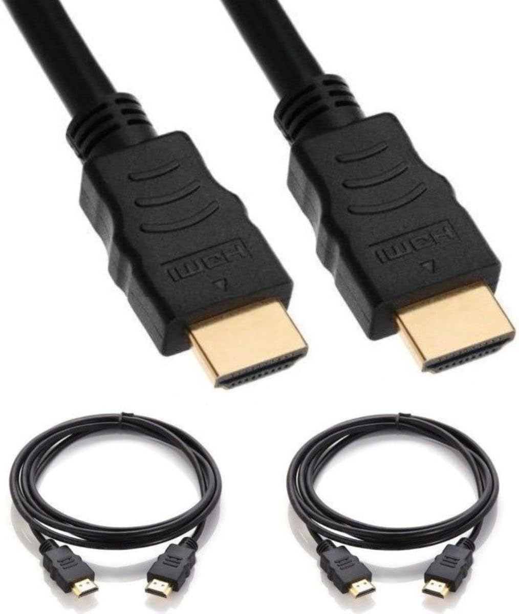 Short HDMI Cable [2-Pack], UHD Ultra High Speed HDMI 2.0 with Ethernet, 4K@30/50/60Hz, 1080P/2160P, 18GBps, 3D, Audio Return, Molded (2FT (2-Pack)