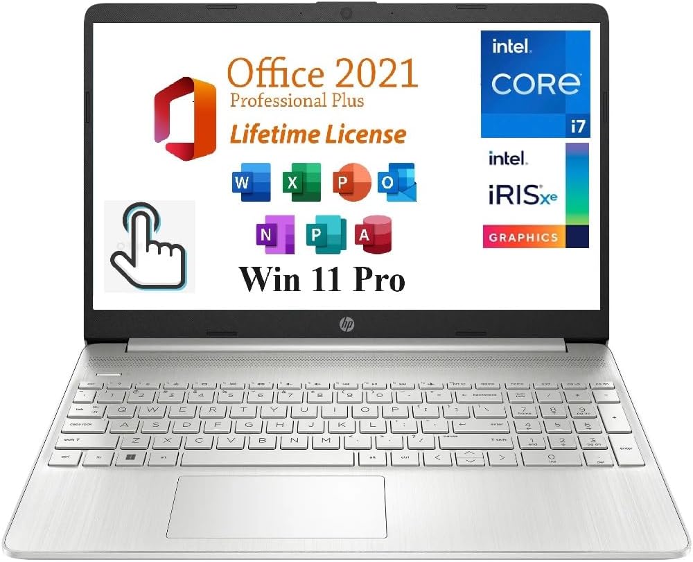 HP Pavilion Business Laptop (2024), 15.6“ FHD Display,with Free Lifetime Office 2021, Intel i7-1255U (10-core, up to 4.7Ghz),64GB, 2TB SSD, Intel Iris Xe Graphics, Windows 11 Pro, Silver