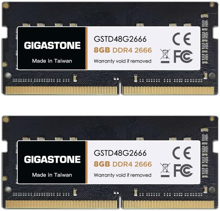 【DDR4 RAM】 GIGASTONE 16GB Kit (2x8GB) DDR4 2666MHz (2400MHz or 2133MHz) PC4-21300 (PC4-19200/17000) CL19 1.2V SODIMM 260 Pin Unbuffered Non ECC High Performance Notebook Laptop Memory Upgrade