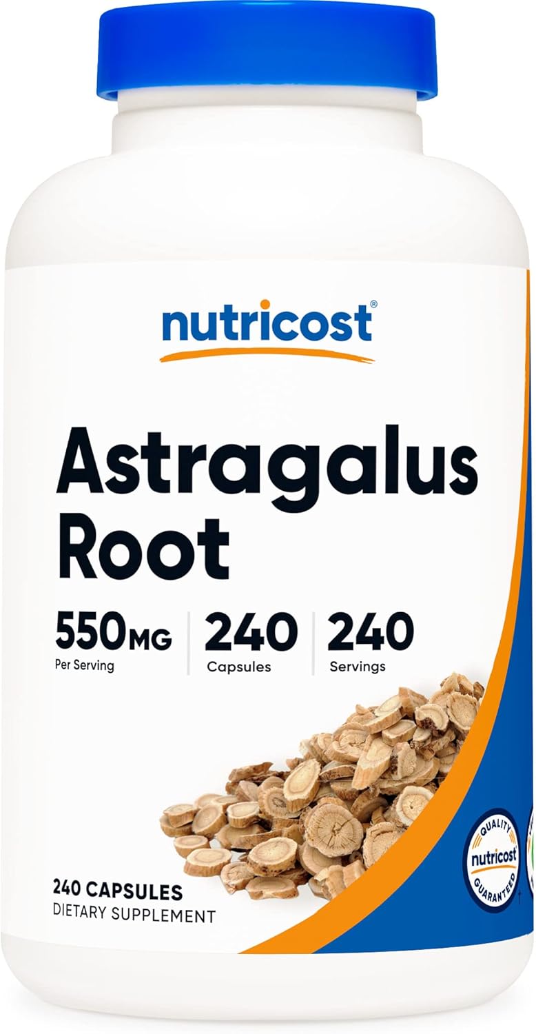 Nutricost Astragalus Capsules 550mg, 240 Vegetarian Capsules – Non-GMO and Gluten Free