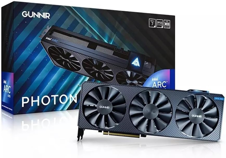 WEELIAO GUNNIR Intel Arc A770 Photon 16GB OC GDDR6 2400MHz Triple Fan Black Graphics Card (256-bit, PCIe 4.0, HDMI/DisplayPort, Supports 4k)