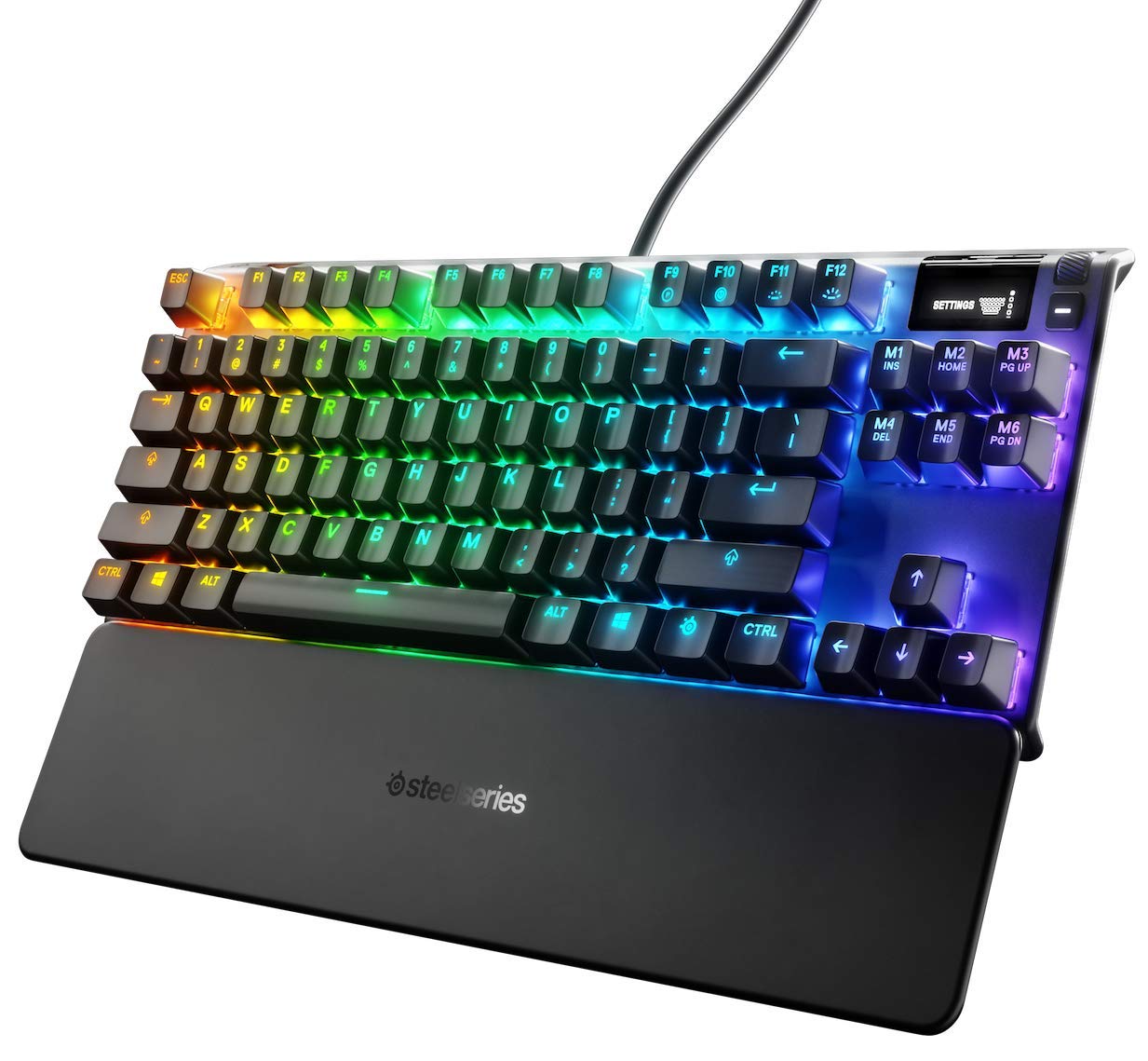 SteelSeries Apex 7 TKL – Mechanical Gaming Keyboard – OLED Display – Brown Switches – American (QWERTY) Layout