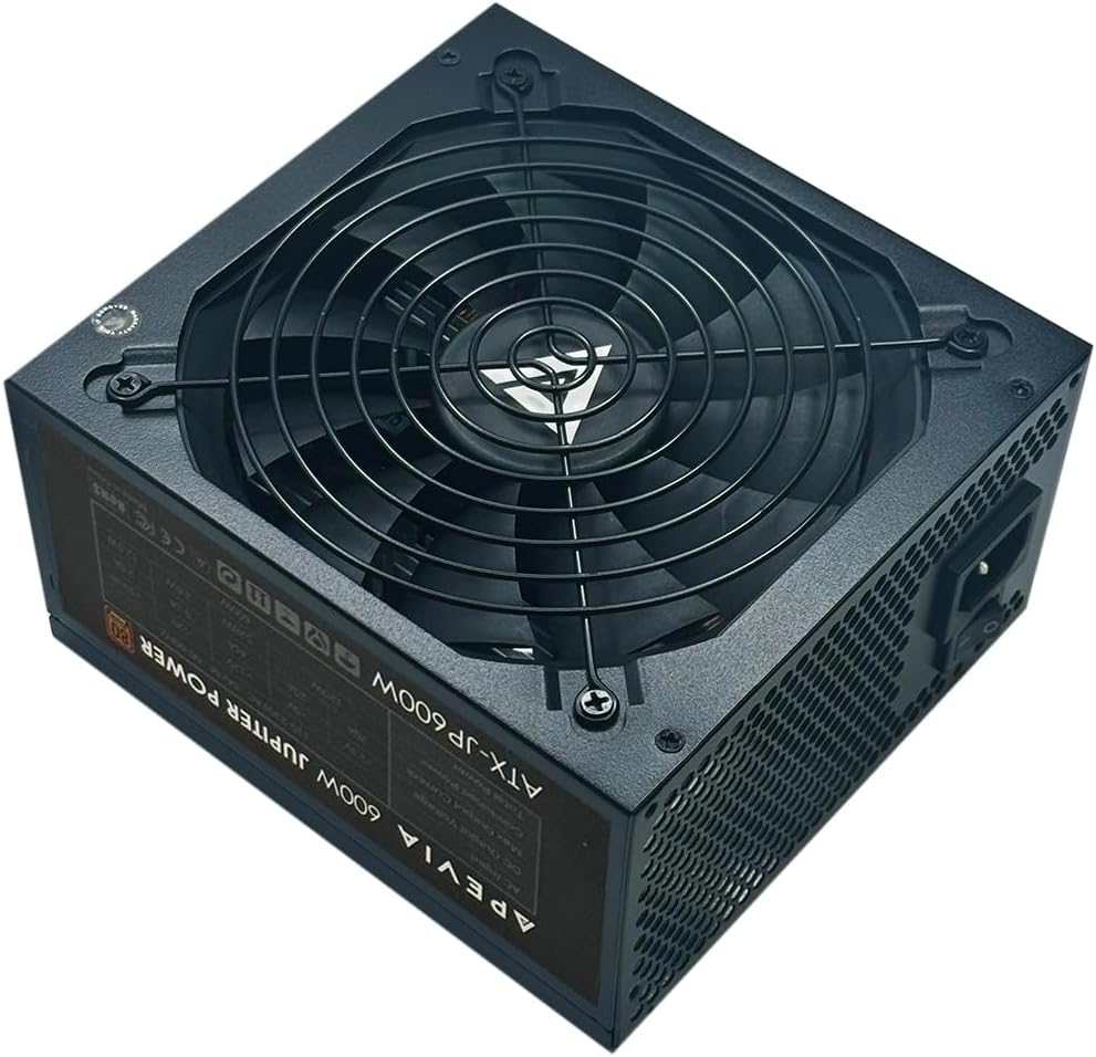 Apevia ATX-JP600W Jupiter 600W 80 Plus Bronze Certified Active PFC ATX Gaming Power Supply, Supports Dual/Quad Core CPUs, SLI/Crossfire/Haswell, 3 Year Warranty