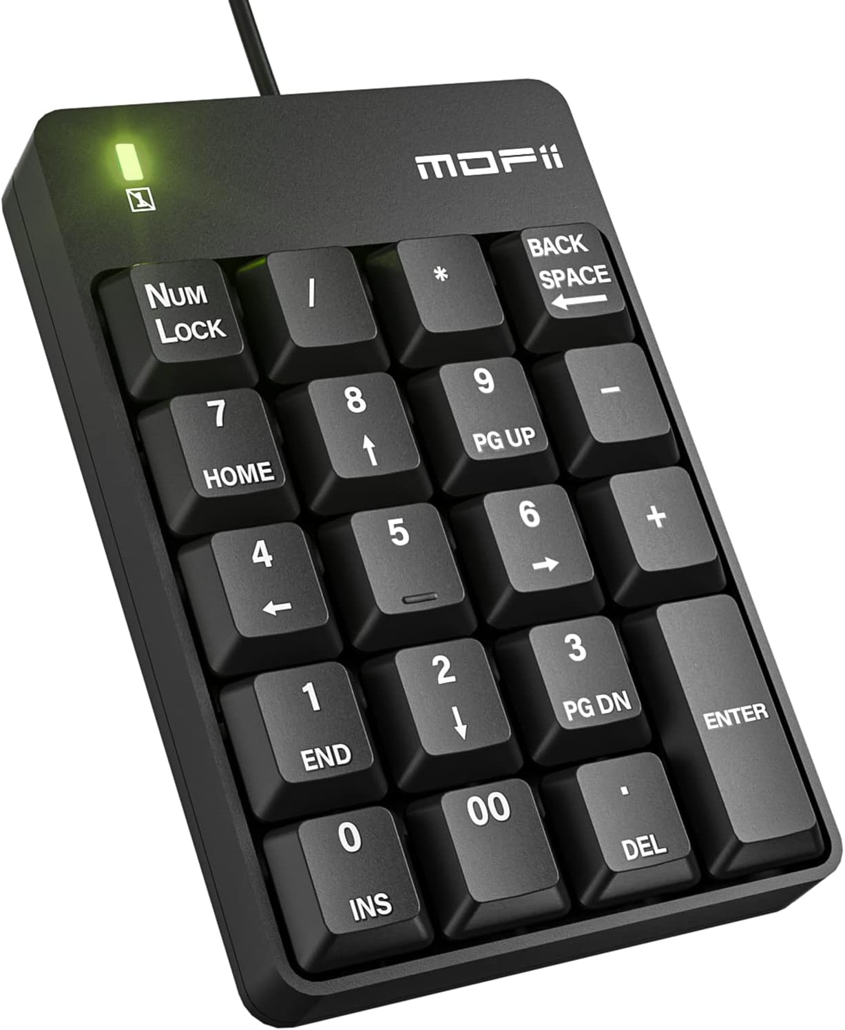 MOFII Wired Number Pad Numeric Keypad Silent 19 Keys USB Numpad, Portable Financial Accounting Keyboard 10 Key for Laptop/Computer/PC/Notebook/Surface Pro – Black