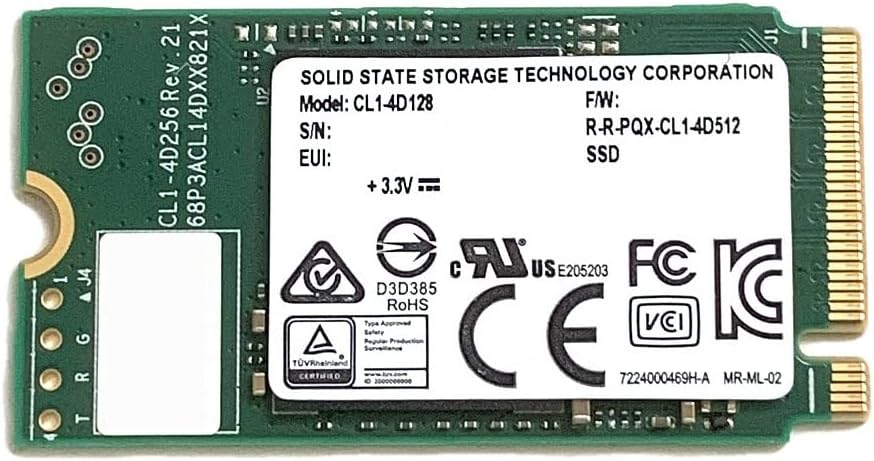 SSD 128GB M.2 2242 42mm NVMe PCIe Gen3 x4 CL1-4D128 Solid State Drive TCG AES for Dell HP Lenovo and Other Systems