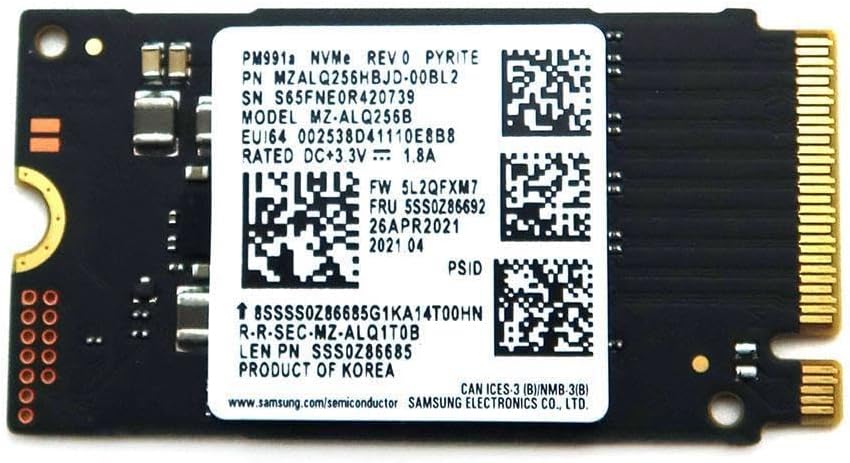 MZ-ALQ256B Samsung 256GB M.2 2242 Nvme Pcie GEN3 X4 SSD 22mm x 42mm Solid State Drive (OEM)