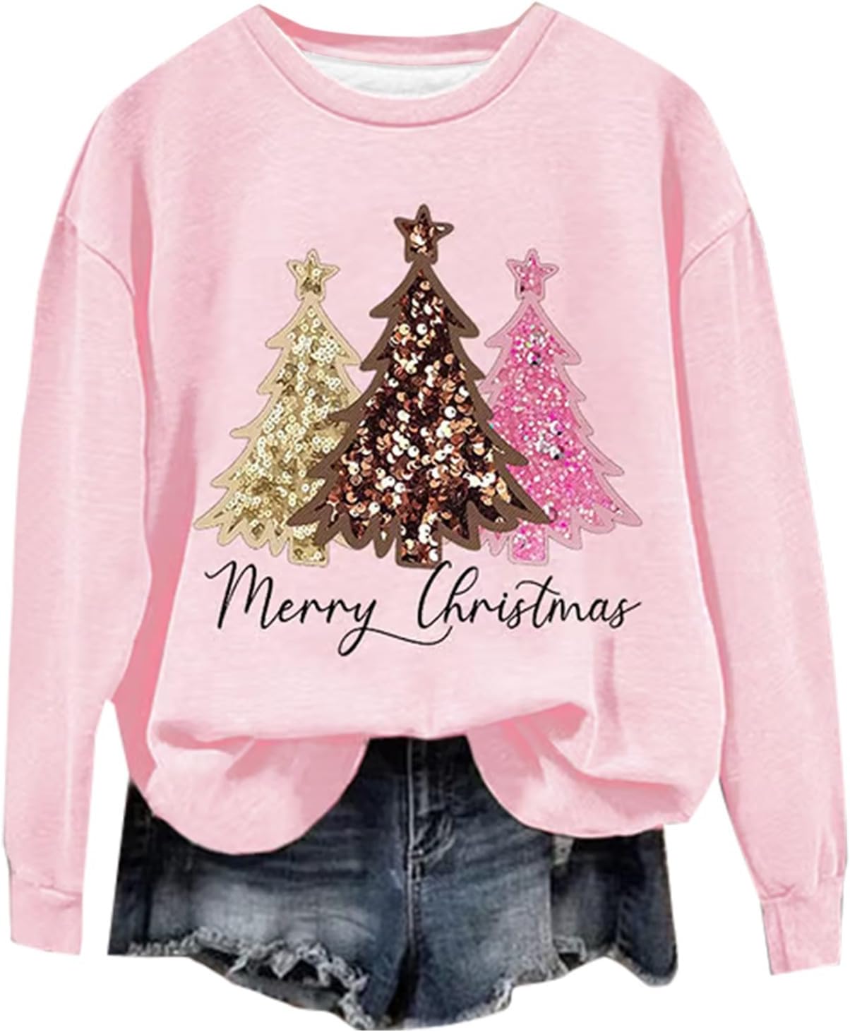 Sweatshirts for Women,Crewneck Long Sleeve Christmas Cute Graphic Tees Funny Xmas Tops Trendy Loose Hoodie