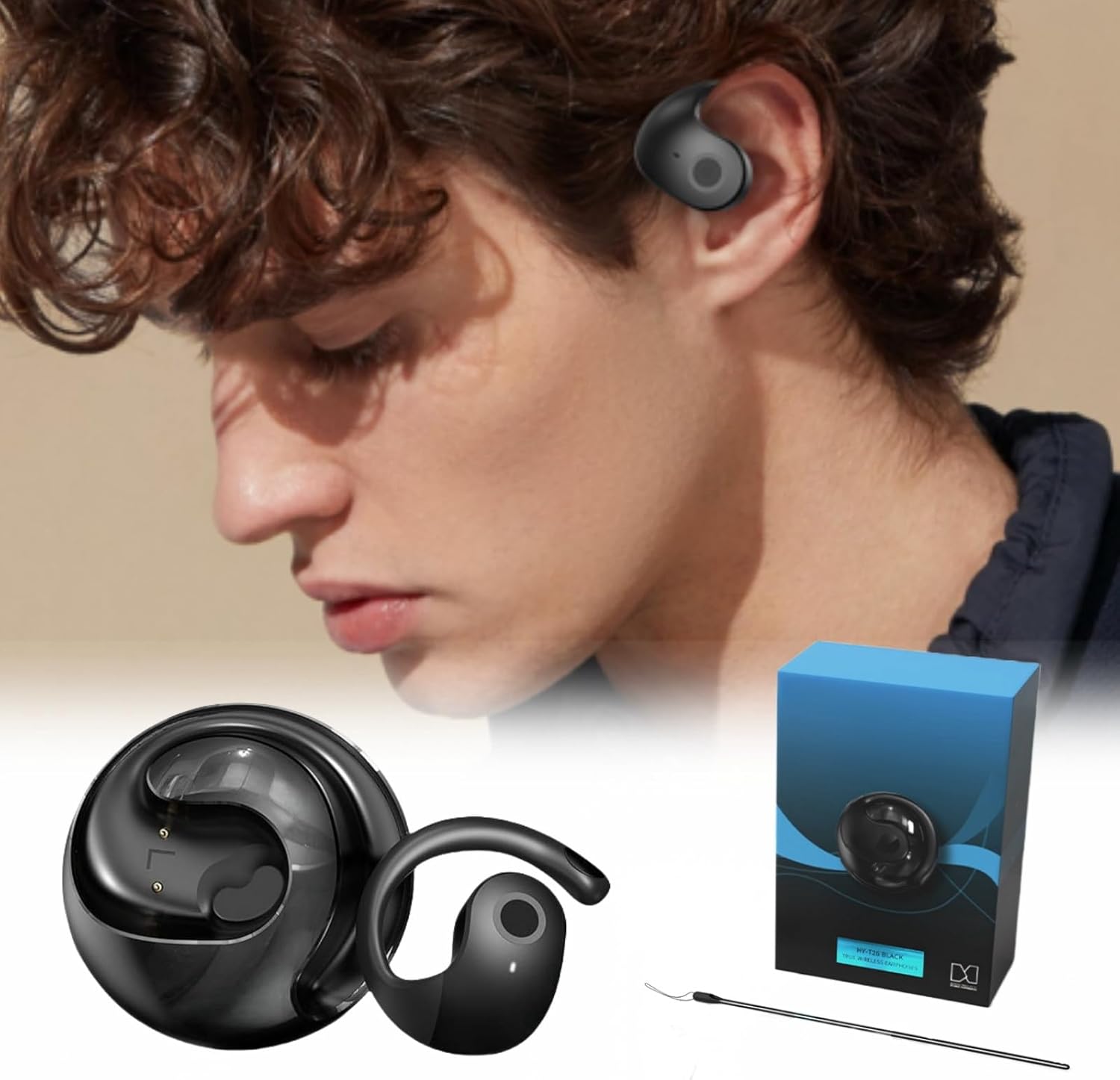 Hy-T26 Pro Language Translator Earbuds, Real-Time Translation, HiFi Stereo Sound, 75+ Languages, Bluetooth 5.4, Translation Earphones for Travel & Office (Black, AI Translation)