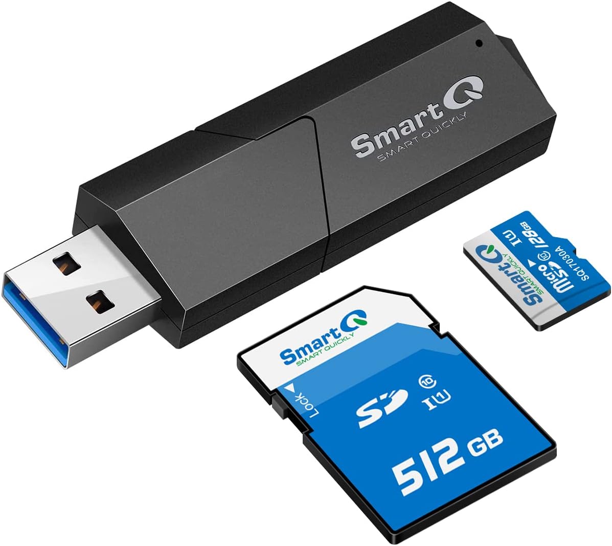 SmartQ C307 USB 3.0 Portable Card Reader for SD, SDHC, SDXC, MicroSD, MicroSDHC, MicroSDXC, with Advanced All-in-One Design