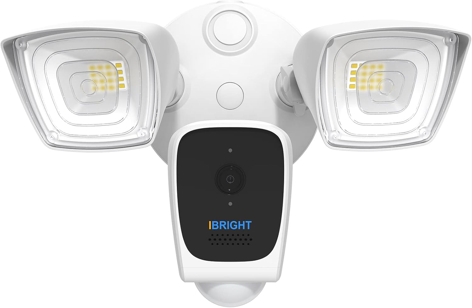 IBRIGHT Smart Floodlight Camera, 2.4Ghz 1080P Security Camera Outdoor, 2600LM, Motion Detection, 2-Way Audio, Siren System, Night Vision, IP65, Works with Alexa & Google Assistant, No Monthly Fees