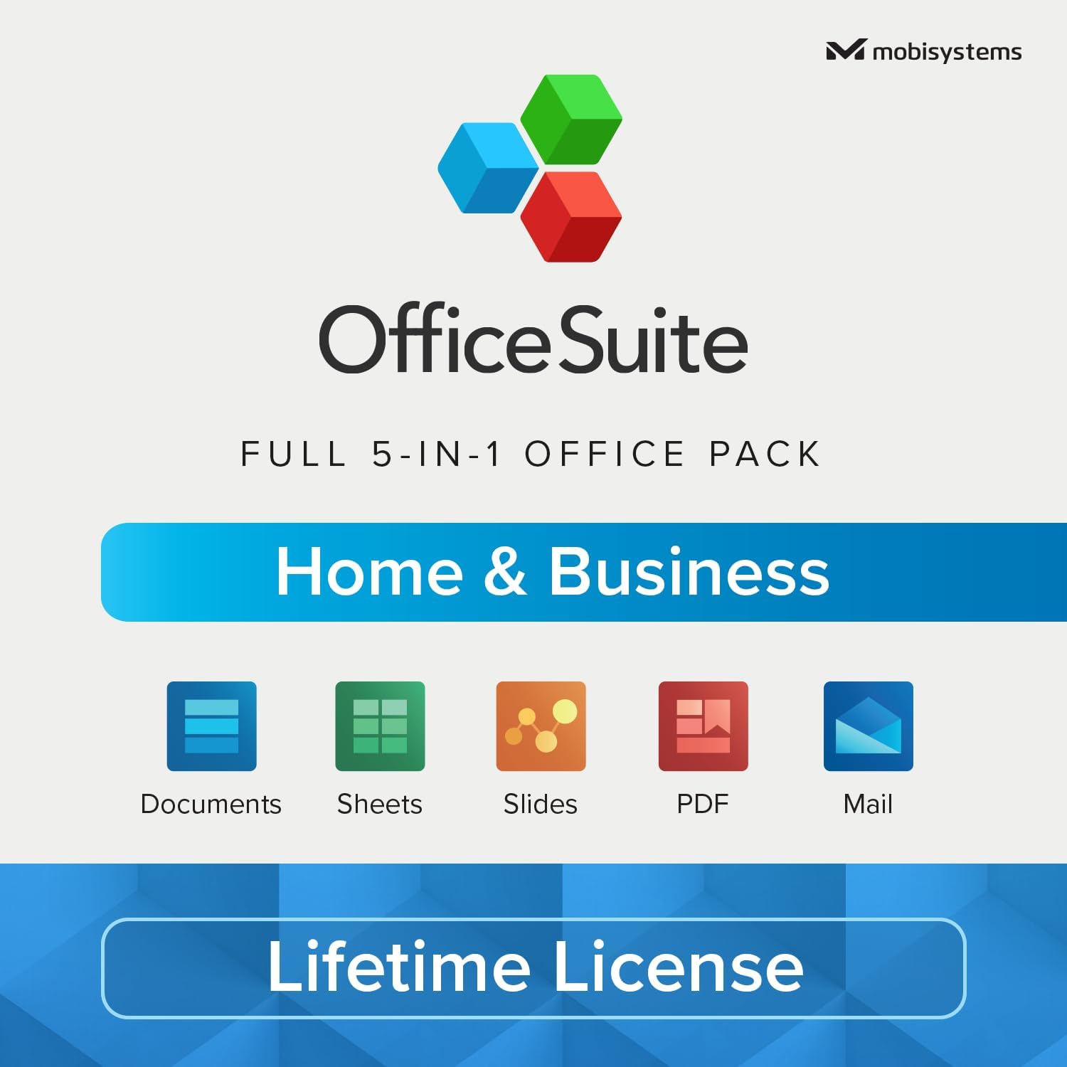 OfficeSuite Home & Business – Lifetime License – Documents, Sheets, Slides, PDF, Mail & Calendar for Windows | 1 PC | Physical Activation Card