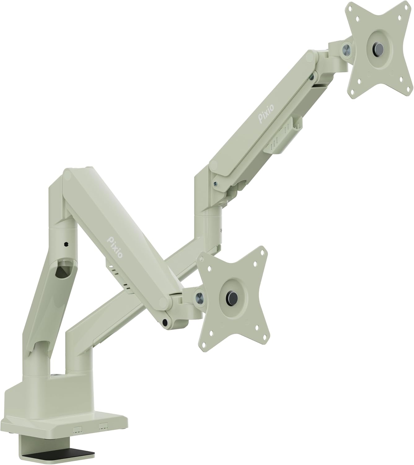 Pixio PS1D Wave Mint Dual Monitor Arm Stand Desk Mount – Fits up to 32 inches Monitors and up to 19.8lbs. VESA Compatibility and Integrated Cable Management