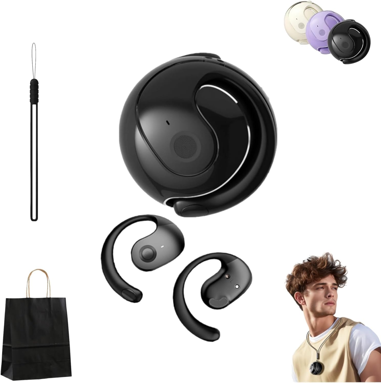 Sent Dream, Sentdream Translator, Sent Dream Ear, Sent Dream Translator, Sent Dream Translation Earbuds, Sent Dream Speaker, Hy-T26 Pro Wireless Bluetooth Translation Earbuds (Black1)