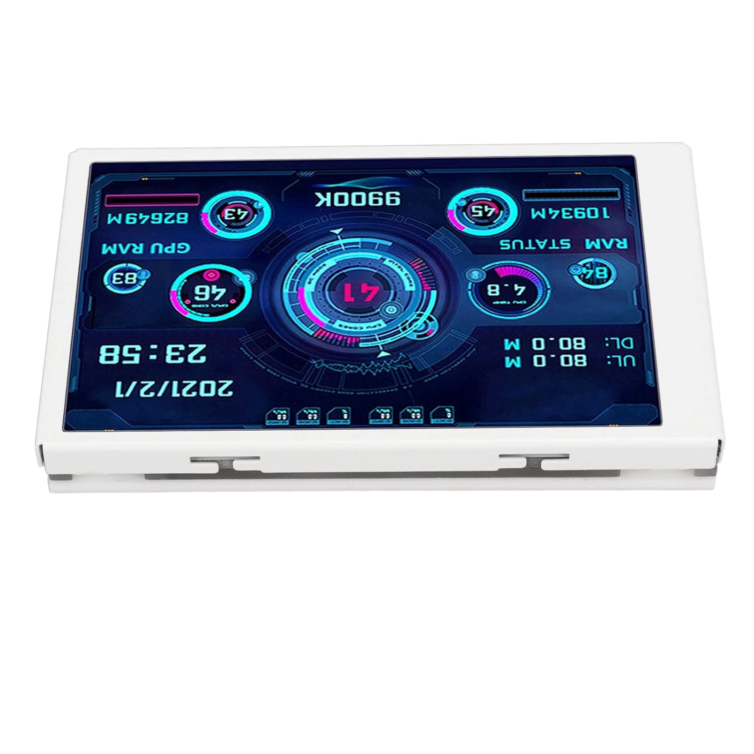 Computer Temp Monitor IPS Full View Display Small Screen for AIDA64 PC CPU RAM Hard Disk Data Monitor Applicable for Host Monitoring (White)