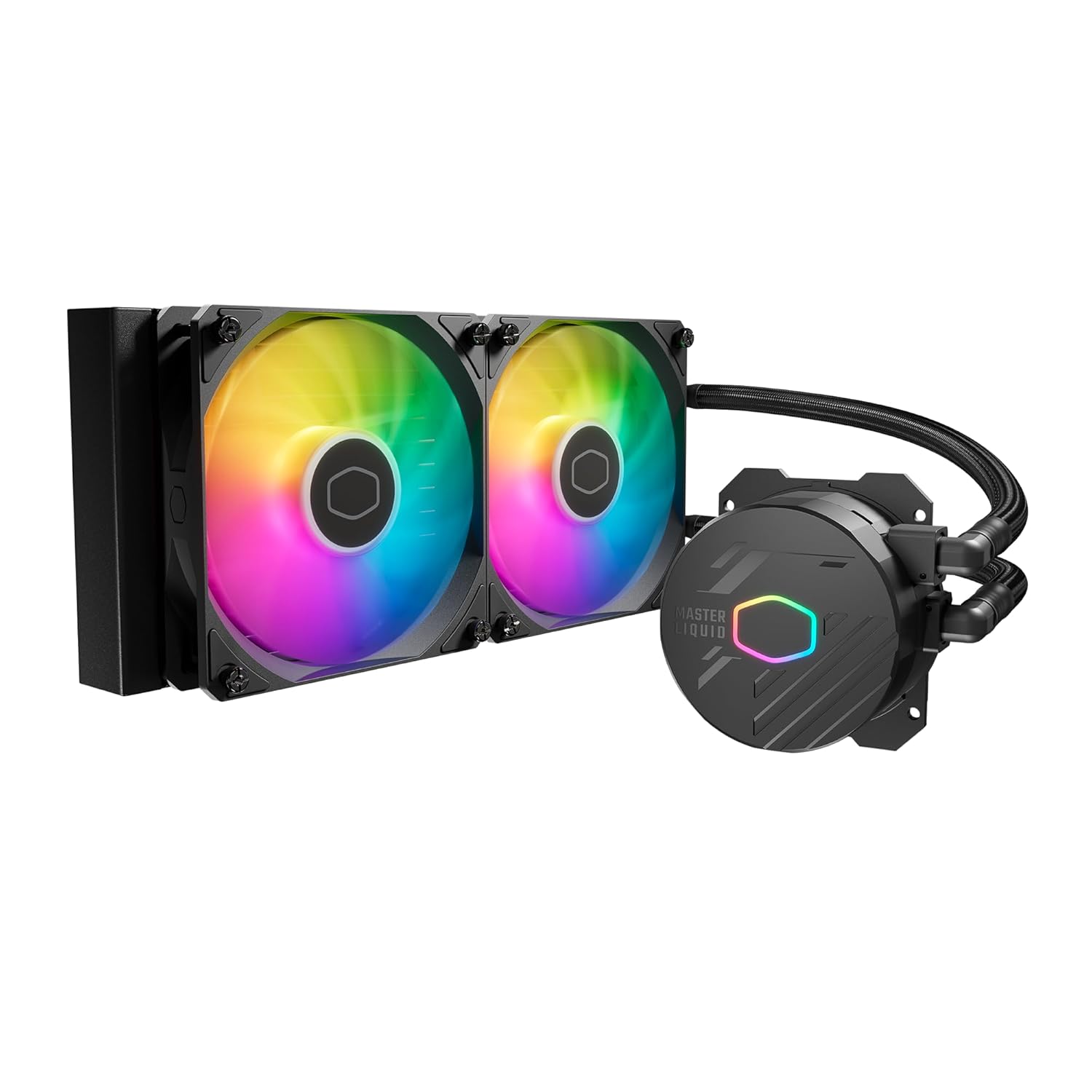 Cooler Master MasterLiquid 240L Core 240mm Close-Loop AIO Liquid Cooler, ARGB Sync, Gen S Coldplate Pump, 120mm PWM, CryoFuze 14W/mK, AMD Ryzen AM5/AM4, Intel LGA1700/1200 (MLW-D24M-A18PZ-R1) , Black