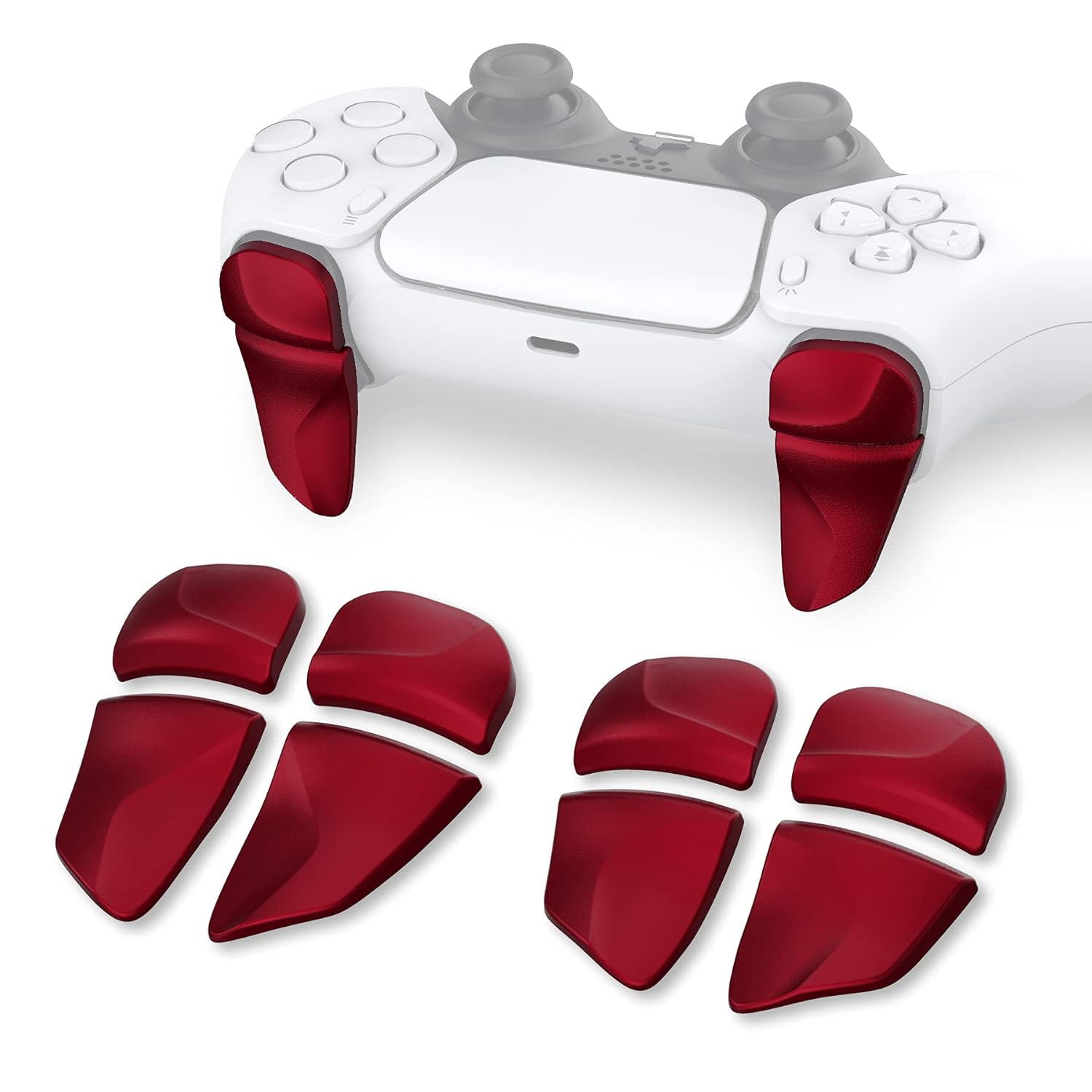 PlayVital Blade 2 Pairs Shoulder Buttons Extension Triggers for ps5 Controller, Game Improvement Adjusters for PS Portal Remote Player, Bumper Trigger Extenders for ps5 Edge Controller – Scarlet Red