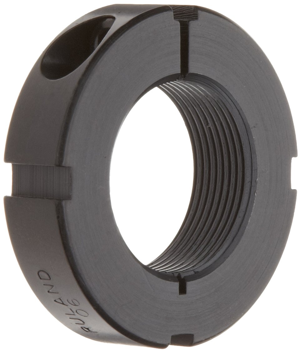 Ruland TCN-06-F One-Piece Clamping Shaft Collar, Threaded Bearing Locknut, Black Oxide Steel, Industry Size N06, 2″ OD, 1/2″ Width