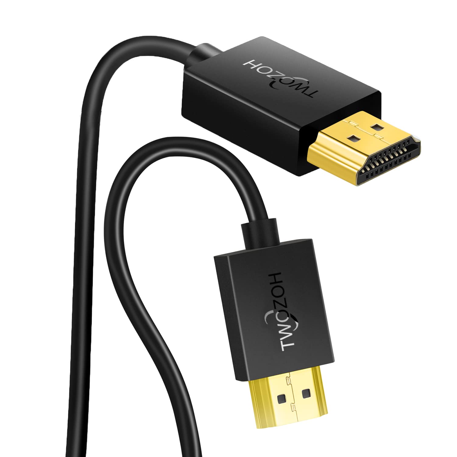 Twozoh Flexible & Slim HDMI Cable 1FT, Soft & Ultra-Thin HDMI to HDMI Cord Support 4K@60Hz/2160P/1080P