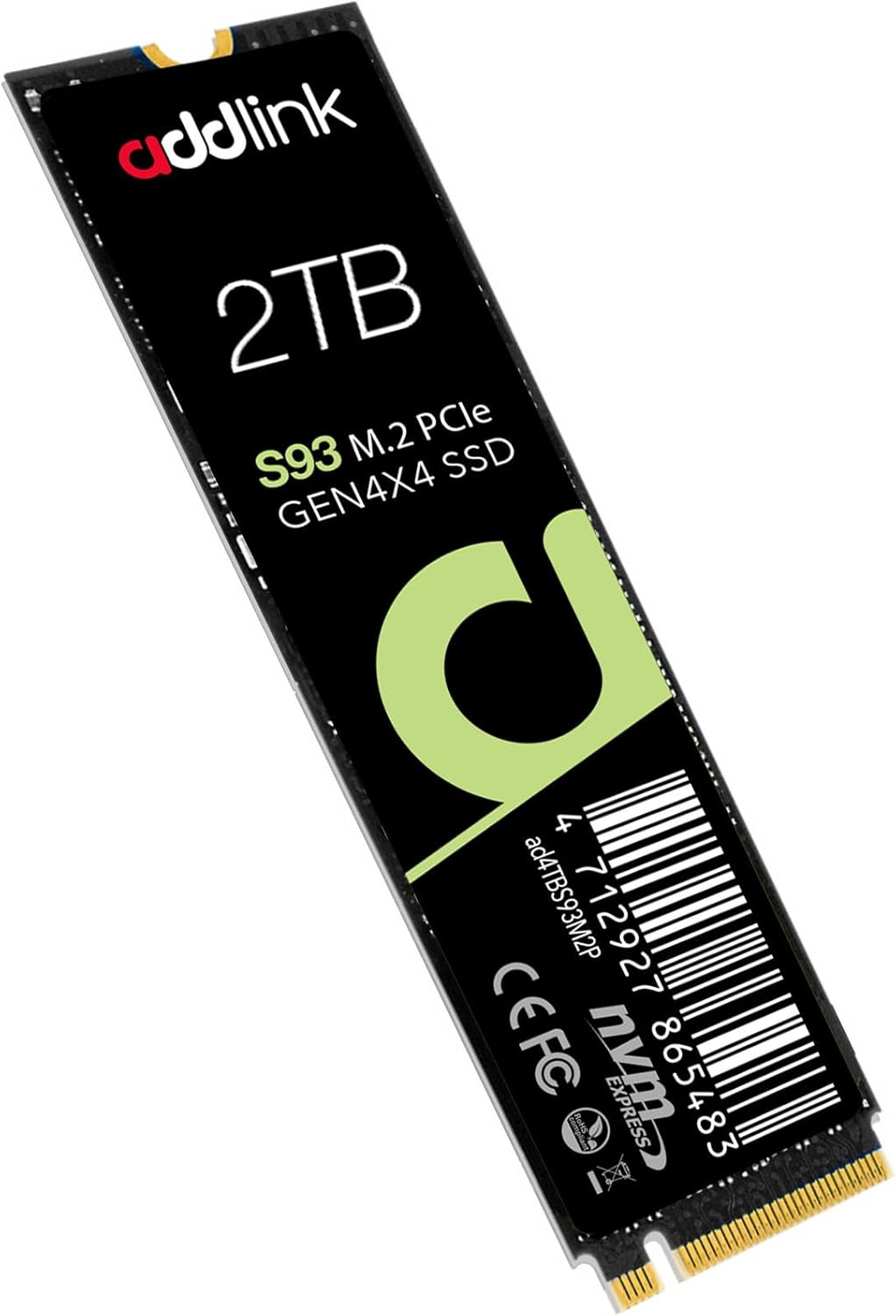 Addlink S93 2TB PCIe 4.0 M.2 Gen 4 Memory Expansion SSD, Up to 7400 MB/s, Internal Solid State Drive with HMB Technology for Laptop, Gaming and Creators