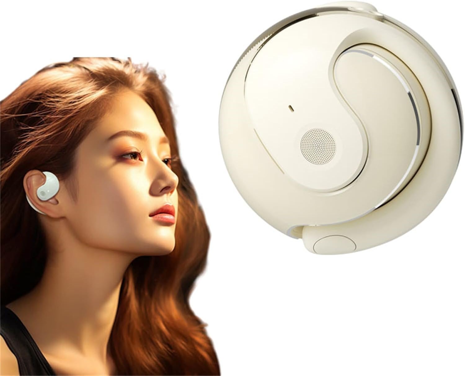 Ai Translation Ows Wireless New Bluetooth5.4 Earphones, Ai Translating Ear Buds, Hy-T26 Pro Language Translator, Language Translator Earbuds-Beige