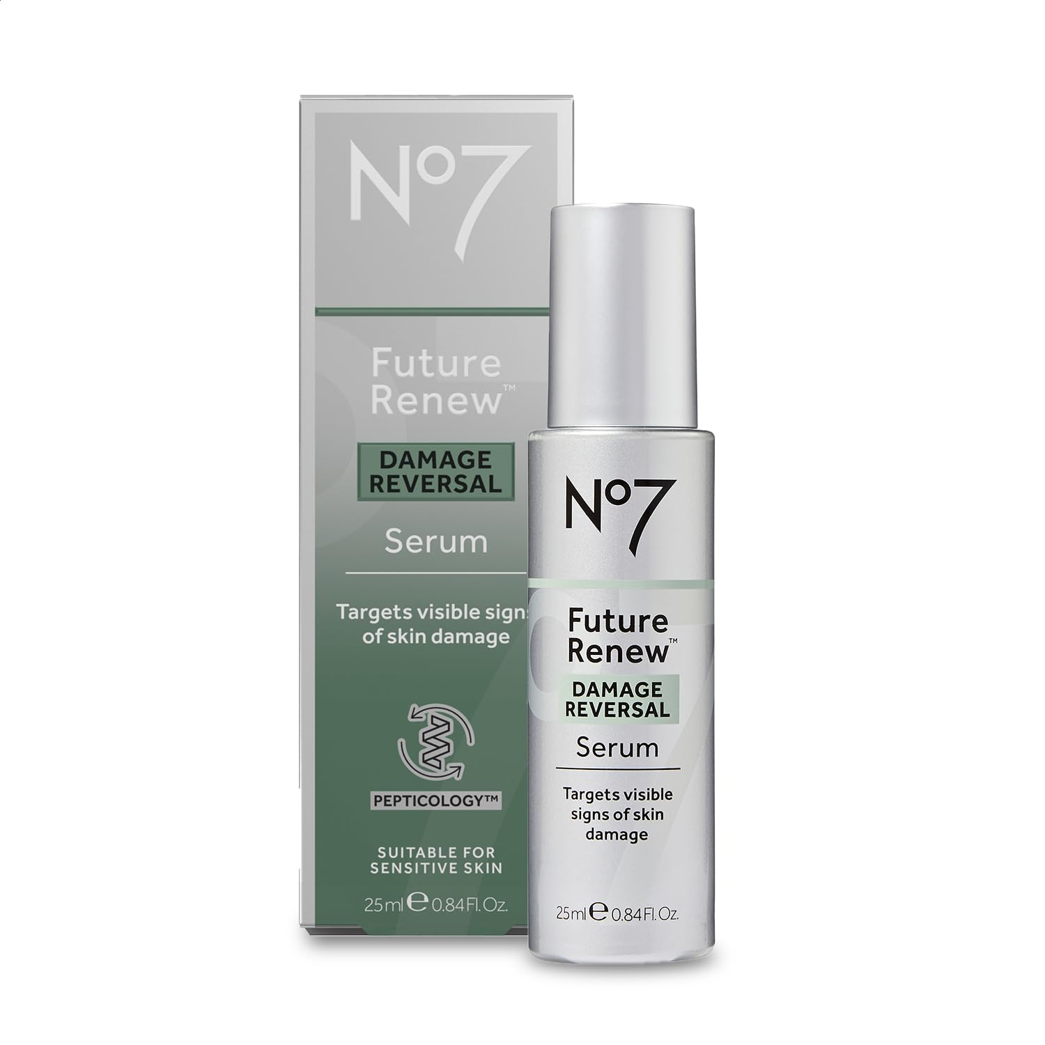 No7 Future Renew Damage Reversal Serum – Anti-Aging Face Serum for Glowing Skin – Hyaluronic Acid + Niacinamide for Sun Damage Reversal – Dermatologist-Approved, Sensitive Skin Suitable (0.84 Fl Oz)