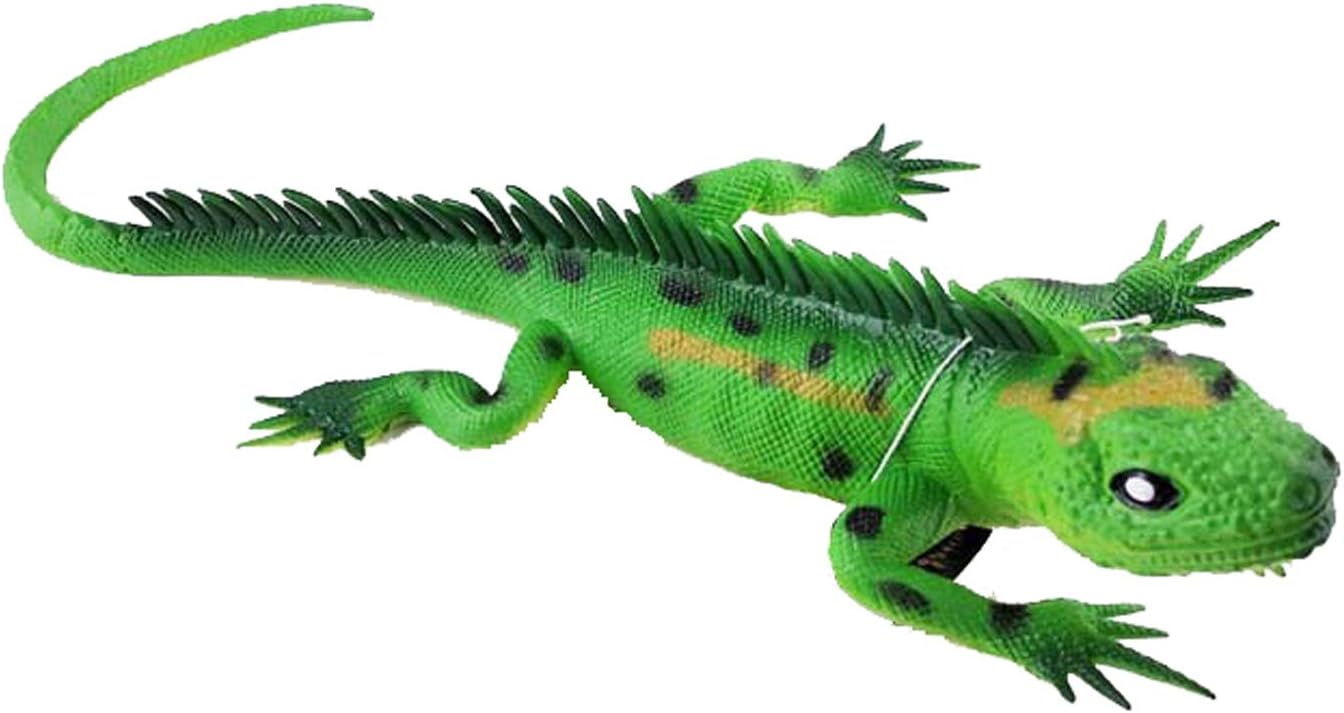 Yitaocty Large Green Rubber Lizard Model Realistic Reptile Animal Figure Toy Bearded Dragon Prank Props Scary Toy Playset Wilde Life Creatures