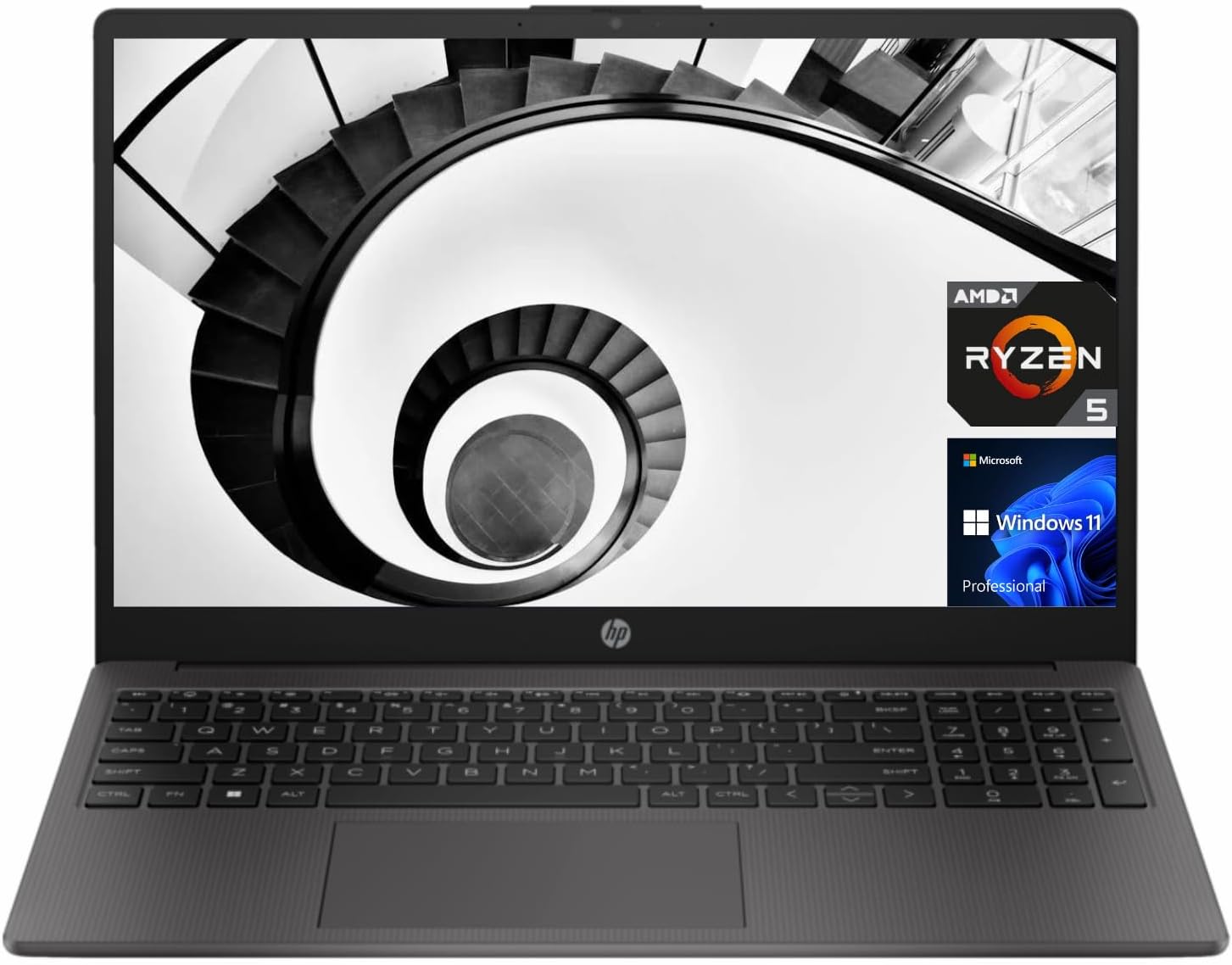 HP Newest 255 G10 Business Laptop, 15.6″ FHD Display, AMD Ryzen 5 7530U, 16GB RAM, 1TB PCIe SSD, Numeric Keypad, Webcam, HDMI, Wi-Fi 6, Windows 11 Pro, Grey