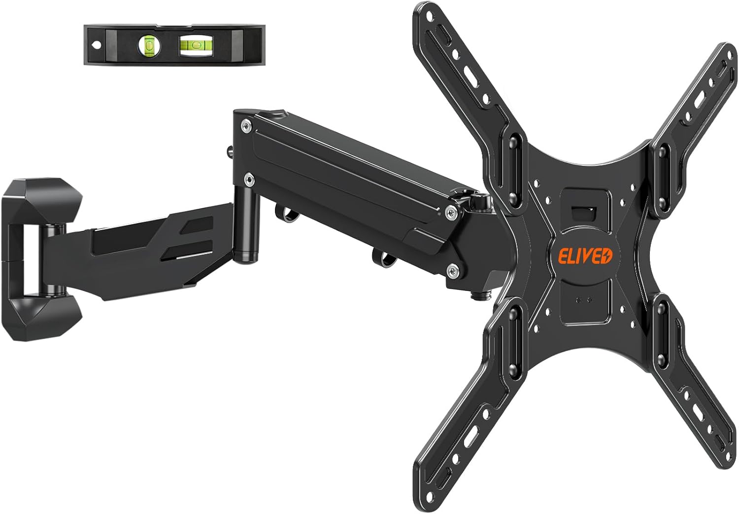 ELIVED Height Adjustable TV Wall Mount for Most 23-55 Inch TVs, Spring Arm Full Motion Swivel Tilt Articulating TV Mount Bracket, Max VESA 400x400mm, Support 11-66 lbs, YD1010