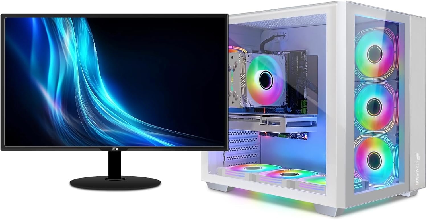 STGAubron Gaming PC Bundle with 24Inch FHD LED Monitor-GeForce RTX 3070 8G, Intel Core i9-11900F up to 5.2G, 32G DDR4, 2T SSD, RGB Fan x7, RGB Mouse Pad, Windows 11 Home