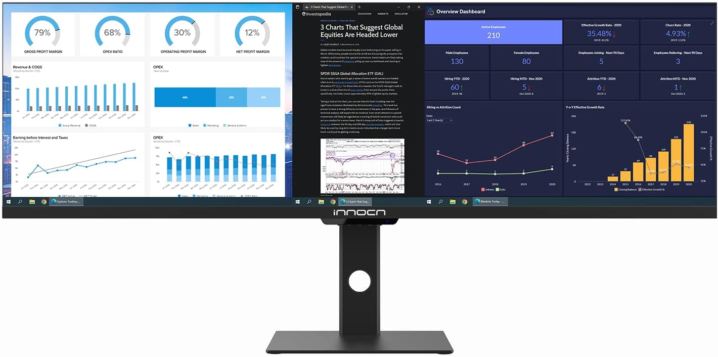 INNOCN 44C1G Ultrawide Monitor 43.8″ WFHD 3840 x 1080p 120Hz Monitor 32:9 IPS Computer Split Screen Monitor 96% DCI-P3 HDR400 FreeSync Premium USB Type-C HDMI Height Adjustable Mountable Monitor