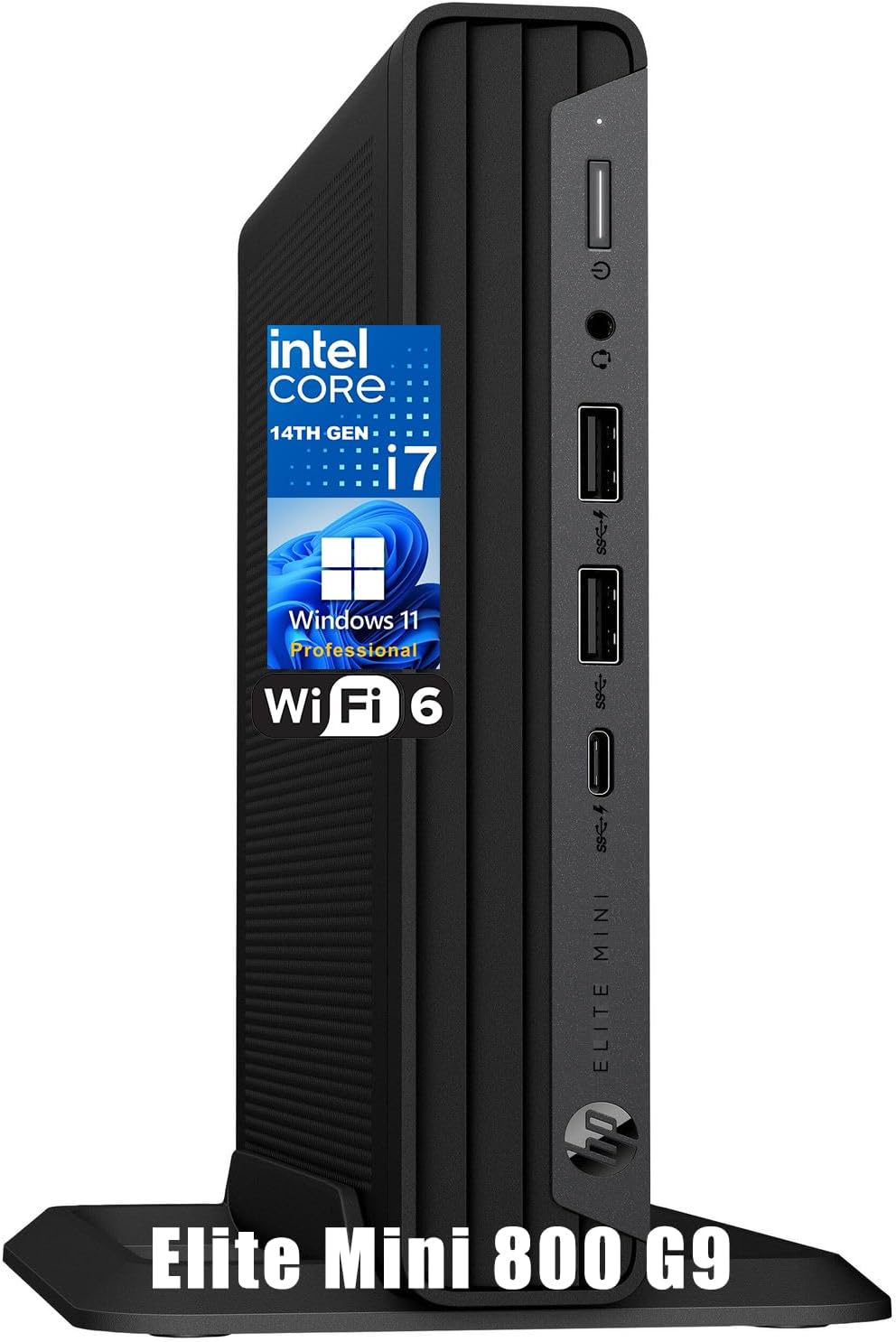 HP Elite Mini 800 G9 Business Desktop Computer, 14th Gen Intel 20-Core i7-14700T up to 5.2GHz, 16GB DDR5 RAM, 512GB PCIe SSD, WiFi 6, Bluetooth, Type-C, Keyboard and Mouse, Windows 11 Pro, AZ-XUT