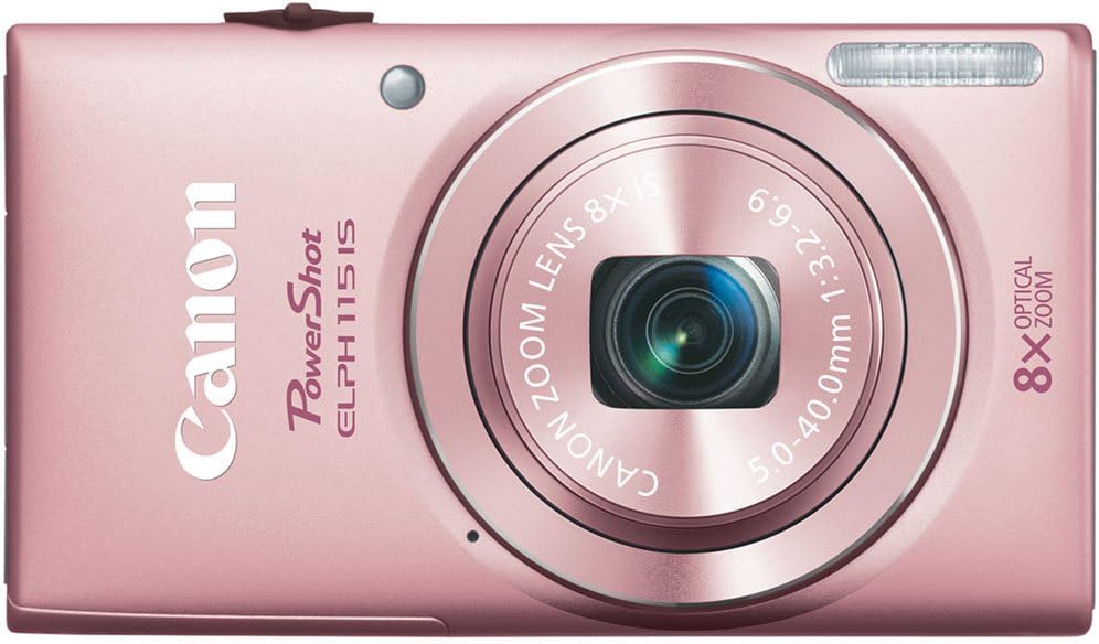 Canon PowerShot ELPH 115 is 16.0 MP Digital Camera with 8X Optical Zoom with a 28mm Wide-Angle Lens and 720p HD Video Recording (Pink)