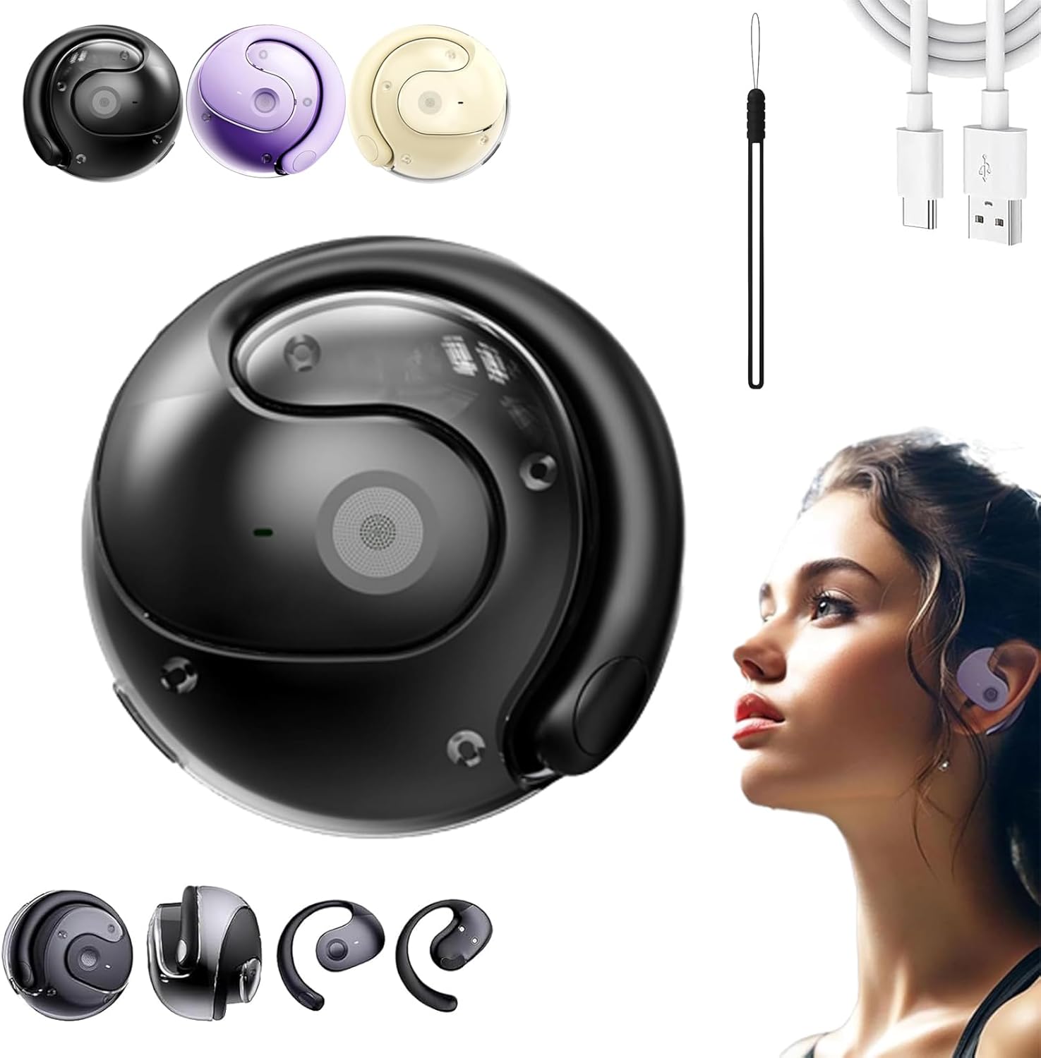 Sentdream Translation Headphones, Sentdream Ai Earbuds, Sentdream, Breezelly, Translation T26 Pro Wireless Bluetooth Earbuds, Two-Way Translat Real Time, Supports 75 Languages-Black