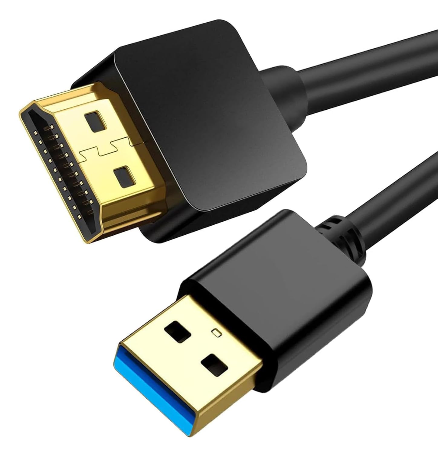 USB to HDMI Charging Cable 6.6FT/2M, Charging Cable for TV/Monitors/Projector, for Hard Drive, Car, for Mac iOS Windows 12/11, HDTV etc.