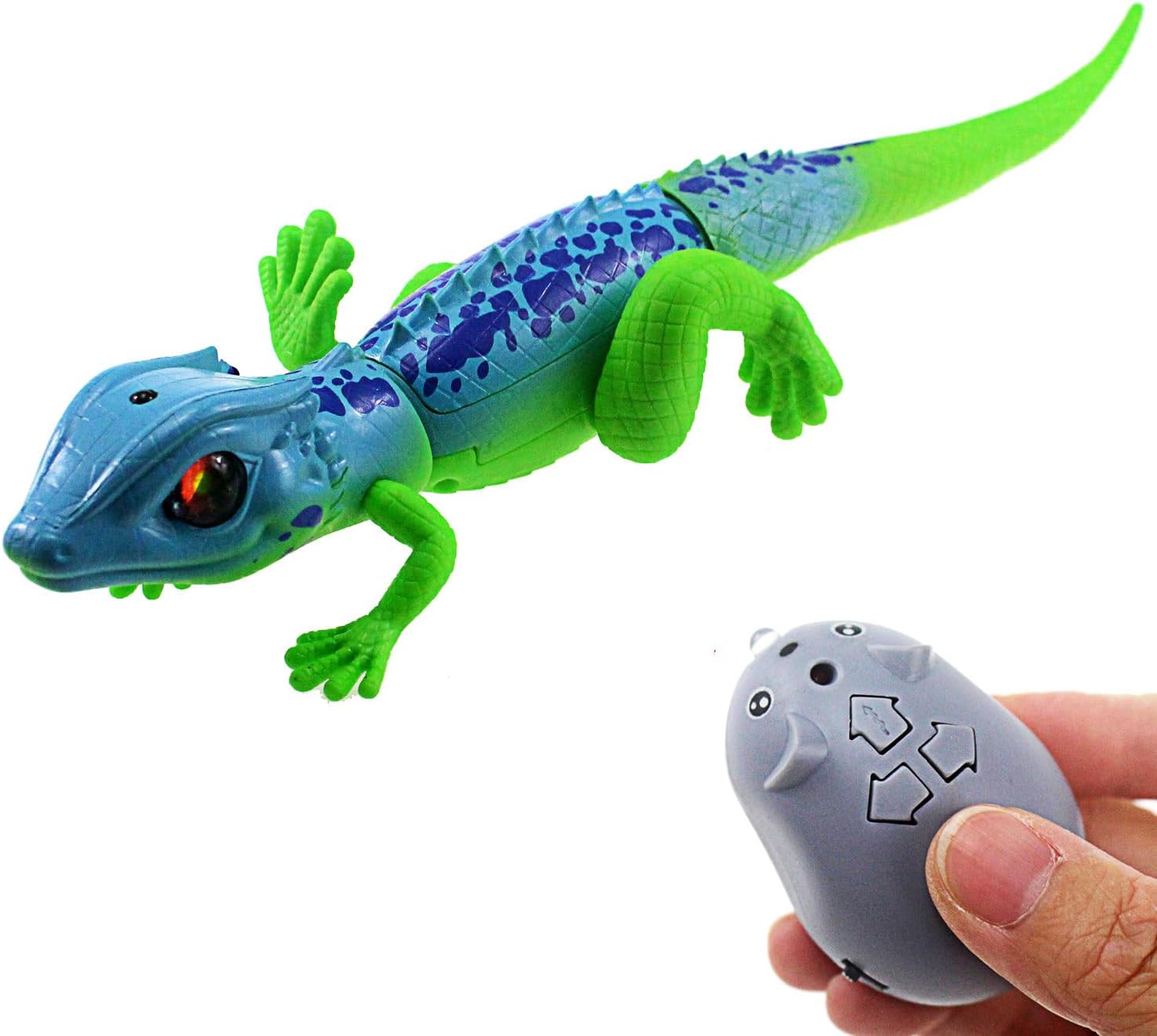 Tipmant RC Lizard Remote Control Animal Chameleon Realistic Crawler Vehicle Car Trick Halloween Christmas Prank Toys Birthday Kids (Green)