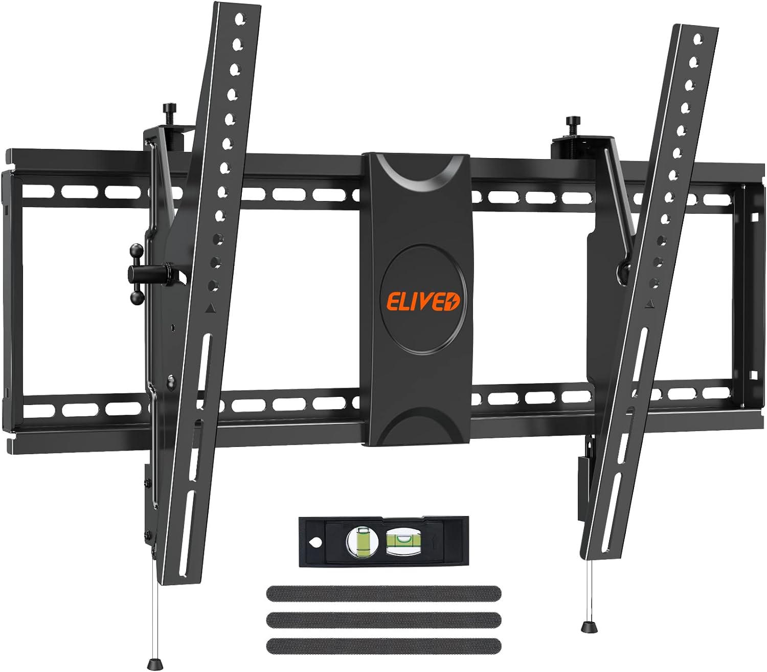 ELIVED TV Wall Mount for Most 37-75 Inch TVs, Max Load Capacity 120 lbs. Tilting TV Mount with Level Adjustment, TV Brackets for Wall Mount Max VESA 600x400mm, Fits 16-24 Inch Studs.