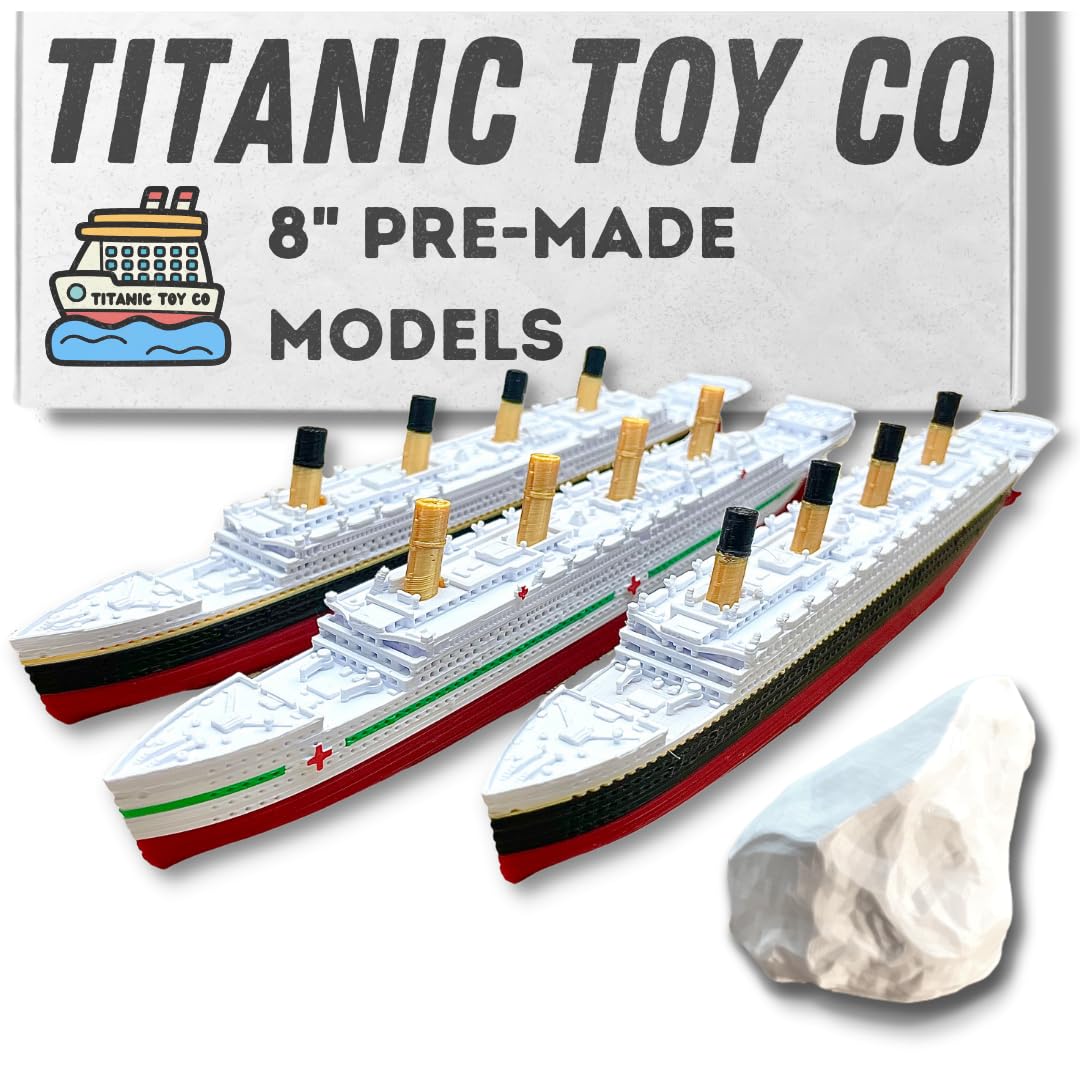 TitanicToyCo RMS Titanic Model Ship or Britannic or Olympic 8″ Assembled Titanic Toys For Kids, Historically Accurate Titanic Toy, Titanic Ship, Titanic Cake Topper, Toy Ships, Titanic Boat